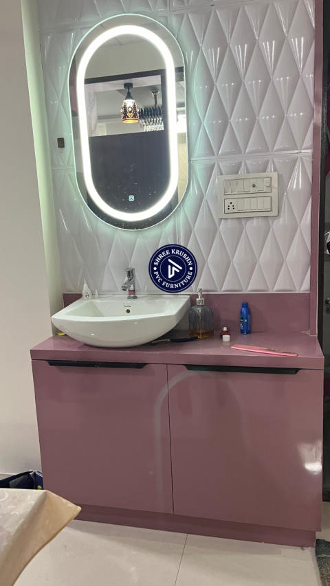 PVC Washbasin Cabinet design 9 - Shree Krushn PVC Furniture, Nava Naroda, Ahmedabad